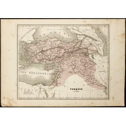 Gravure de 1850 - Carte géographique de la Turquie asiatique - 1