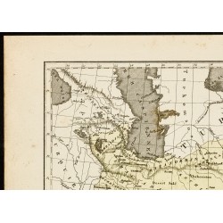 Gravure de 1850 - Carte géographique ancienne de Perse - 2