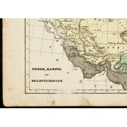 Gravure de 1850 - Carte géographique ancienne de Perse - 4