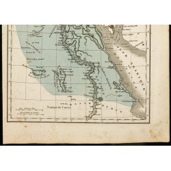 Gravure de 1850 - Carte géographique ancienne de l'Égypte - 3