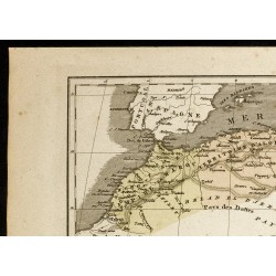 Gravure de 1850 - Carte géographique de l'Afrique du Nord - 2