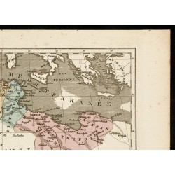 Gravure de 1850 - Carte géographique de l'Afrique du Nord - 3