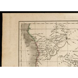 Gravure de 1850 - Carte géographique de l'Afrique du sud - 2