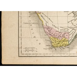 Gravure de 1850 - Carte géographique de l'Afrique du sud - 4