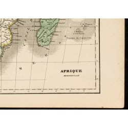 Gravure de 1850 - Carte géographique de l'Afrique du sud - 5