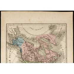 Gravure de 1850 - Carte ancienne de l'Amérique du Nord - 2