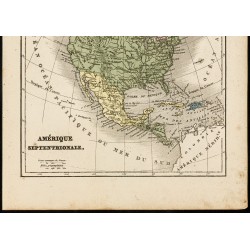 Gravure de 1850 - Carte ancienne de l'Amérique du Nord - 3