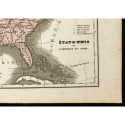 Gravure de 1850 - Carte ancienne des États-unis d'Amérique - 5