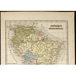 Gravure de 1850 - Carte ancienne de l'Amérique du sud - 2