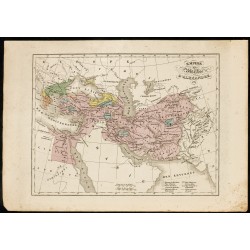 Gravure de 1850 - Carte de l'Empire d'Alexandre le Grand - 1