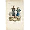 Gravure de 1844 - Légion étrangère - Tirailleurs indigènes - 1