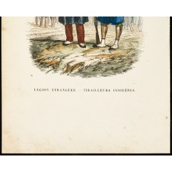 Gravure de 1844 - Légion étrangère - Tirailleurs indigènes - 3