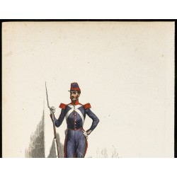 Gravure de 1844 - Garde nationale d'Alger - Uniformes - 2