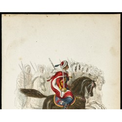 Gravure de 1844 - Spahis - Uniformes militaires - 2
