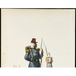 Gravure de 1844 - Infanterie légère - Voltigeurs - 2