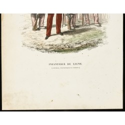 Gravure de 1844 - Infanterie de ligne - Uniformes - 3