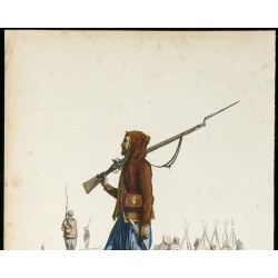 Gravure de 1844 - Infanterie régulière d'Abd-El-Kader - 2